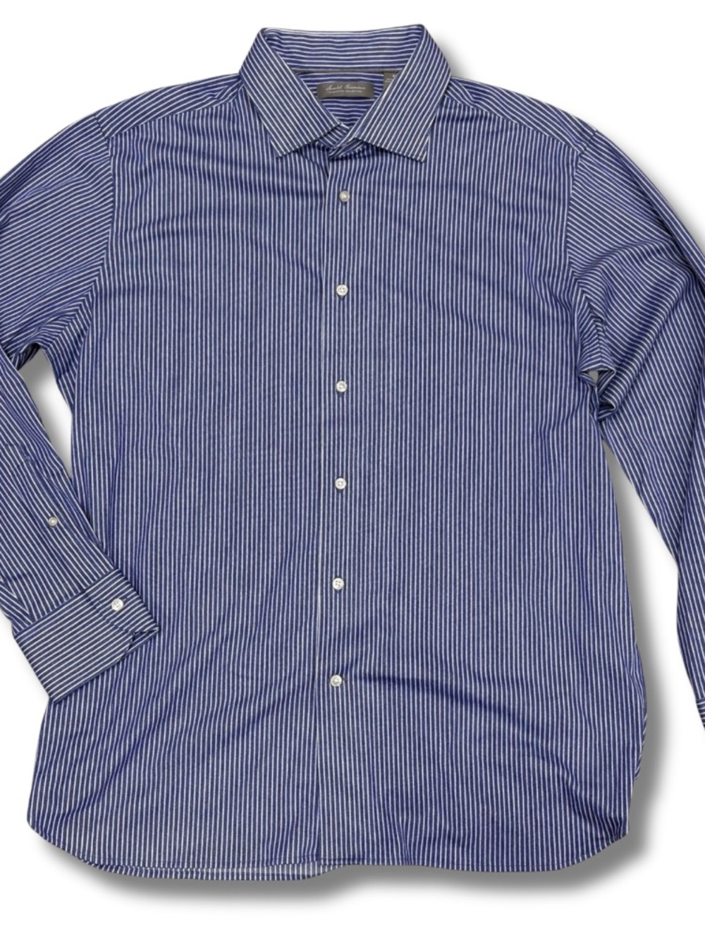 Daniel Cremieux XL Blue Stripe Button Down Shirt Cotton Blend Mens